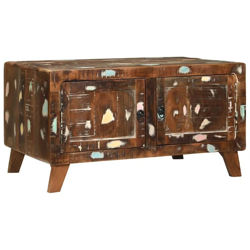 Kavos staliukas Įvairiaspalvis Kietas atkurtas medis
