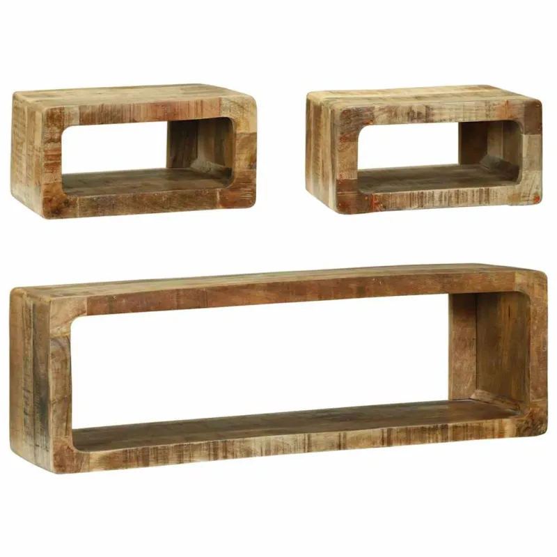 TV spintelių komplektas 3 pcs Ruda Mango medienos masyvas