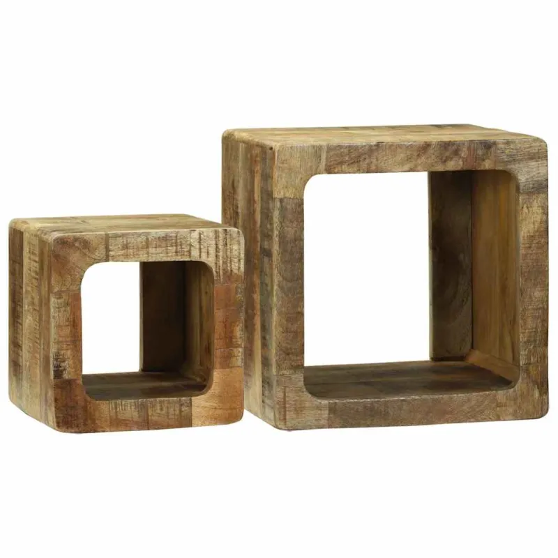 TV vienetai 2 pcs Ruda 36 x 30 x 36 cm Kietas mango medis