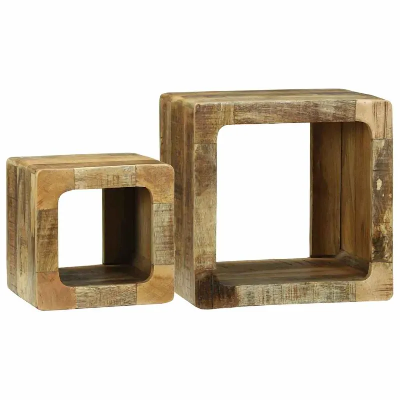 TV vienetai 2 pcs Ruda 36 x 30 x 36 cm Kietas mango medis