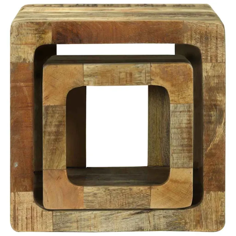 TV vienetai 2 pcs Ruda 36 x 30 x 36 cm Kietas mango medis