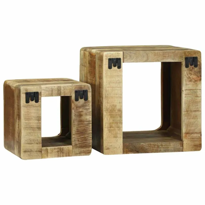 TV vienetai 2 pcs Ruda 36 x 30 x 36 cm Kietas mango medis