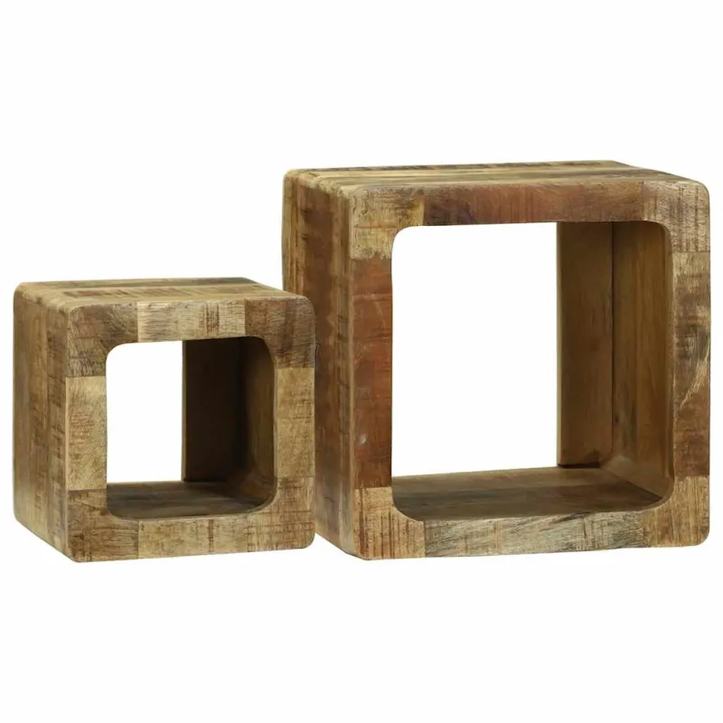TV vienetai 2 pcs Ruda 36 x 30 x 36 cm Kietas mango medis