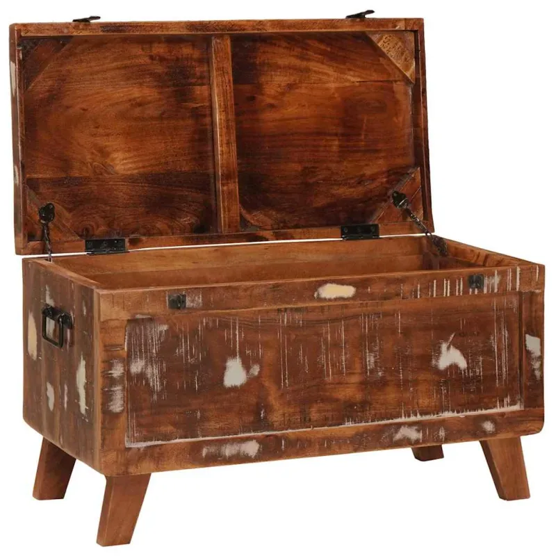Saugojimo dėžė 70 x 35 x 40 cm perdirbtos medienos masyvas