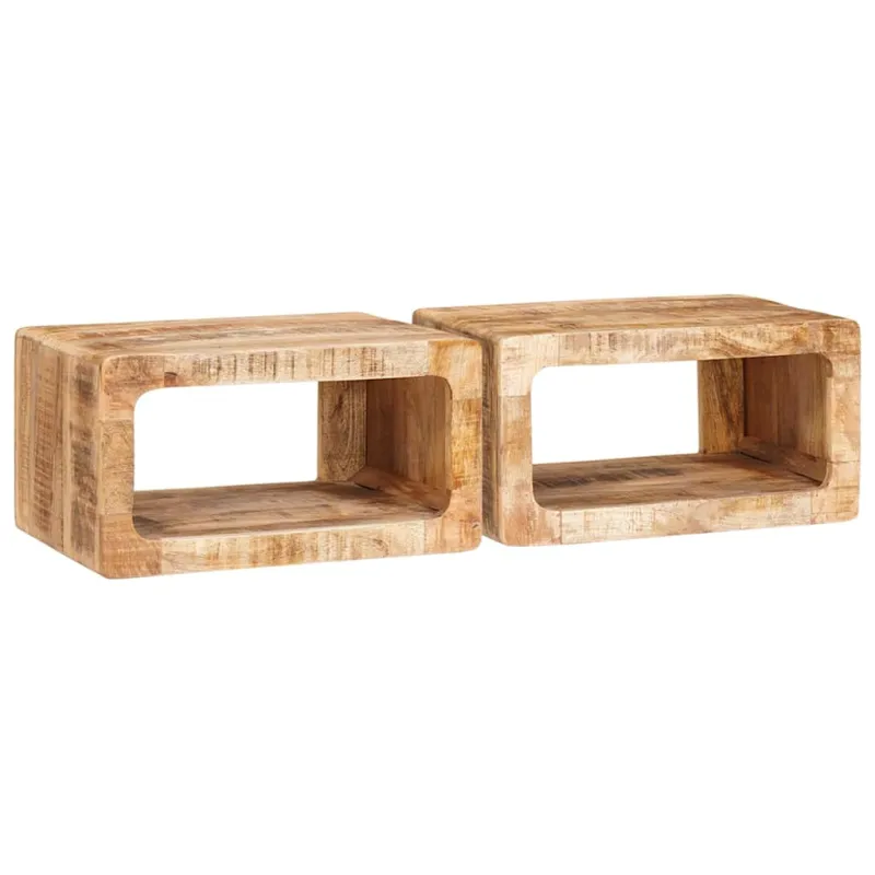 Naktinis staliukas 2 pcs Ruda Kietas mango medis
