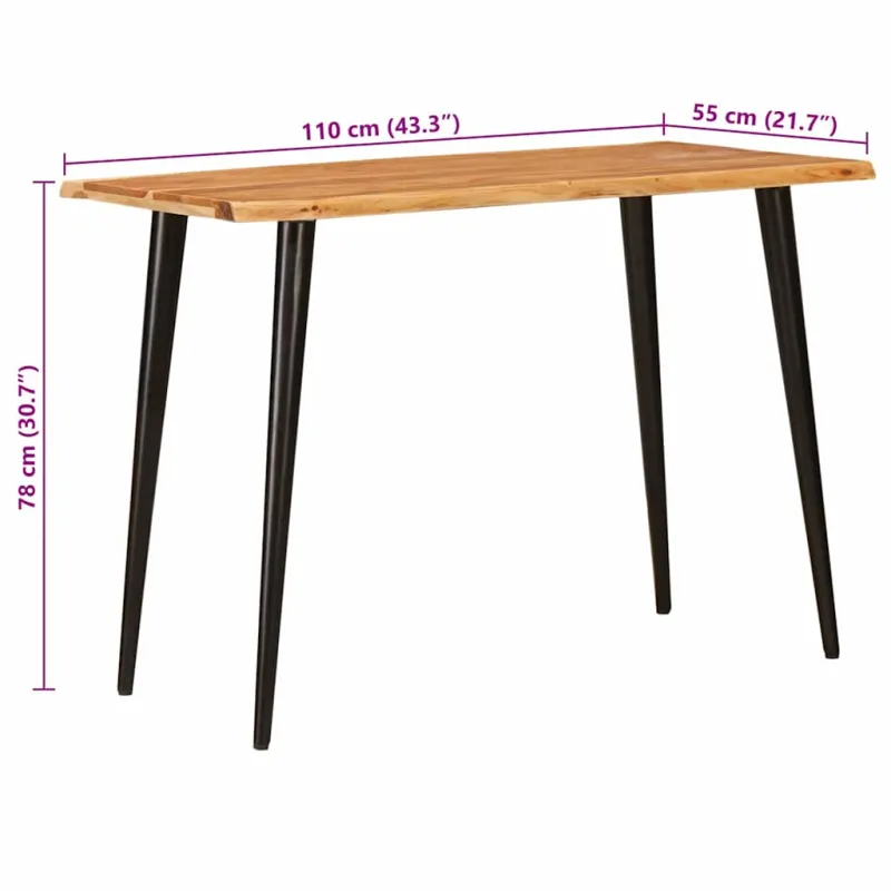 Valgomieji stalai Ruda ir juoda 110 x 55 x 78 cm