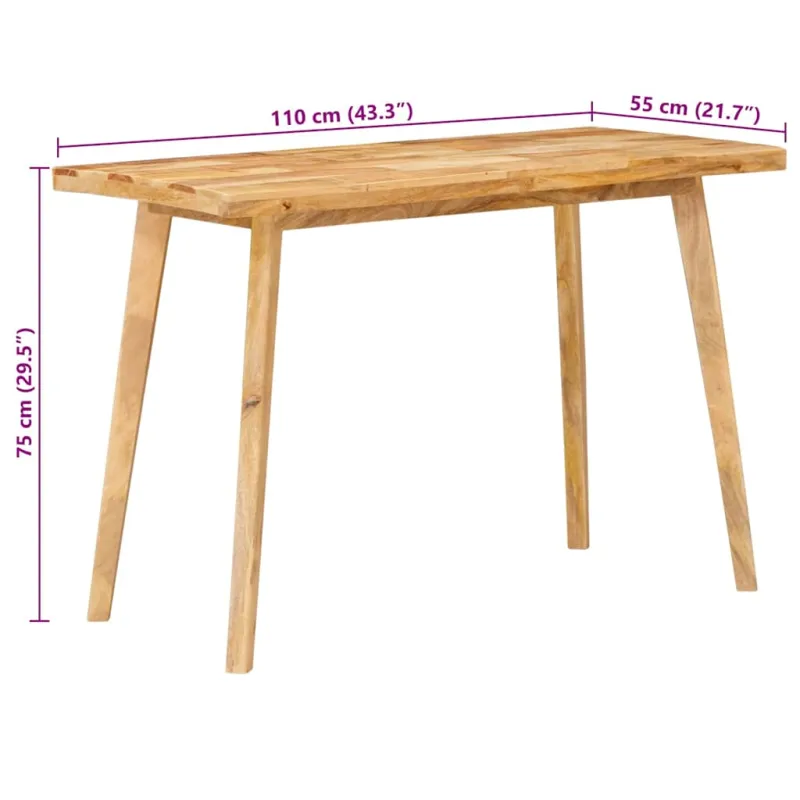 Valgomojo stalas Natūrali 100 x 55 x 75 cm Kietas mango medis