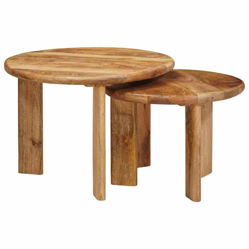 Sudediami kavos stalai 2 pcs Ruda Kietas mango medis