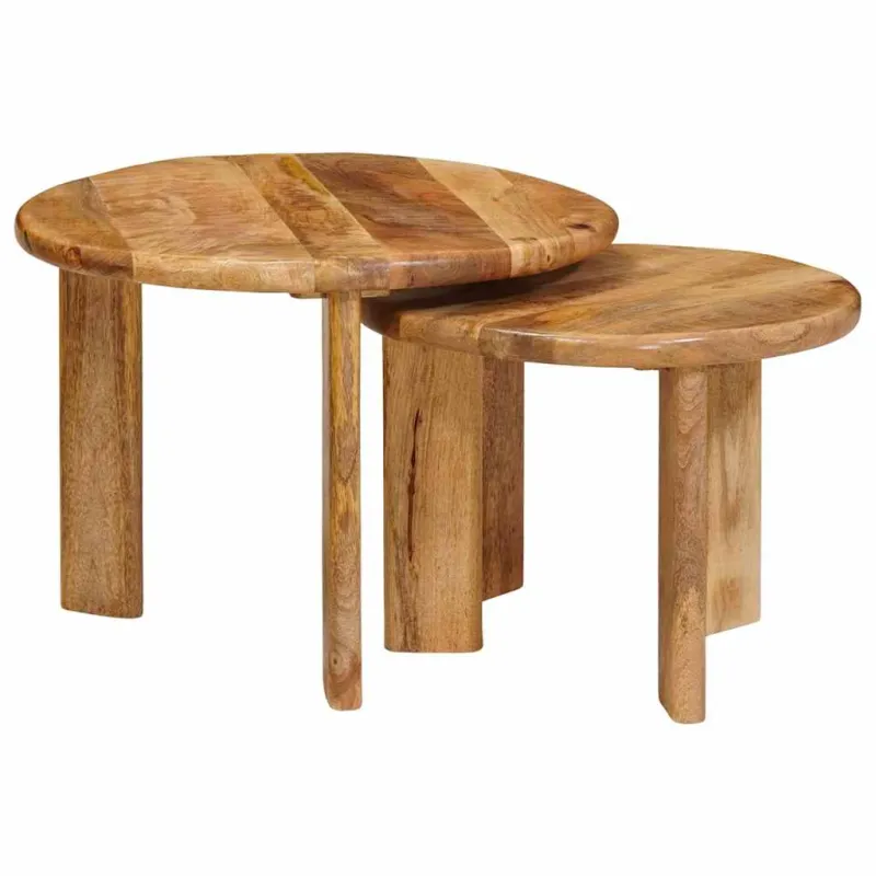Sudediami kavos stalai 2 pcs Ruda Kietas mango medis
