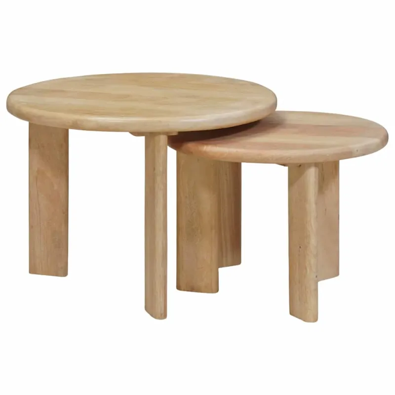 Sudediami kavos stalai 2 pcs Juoda Kietas mango medis