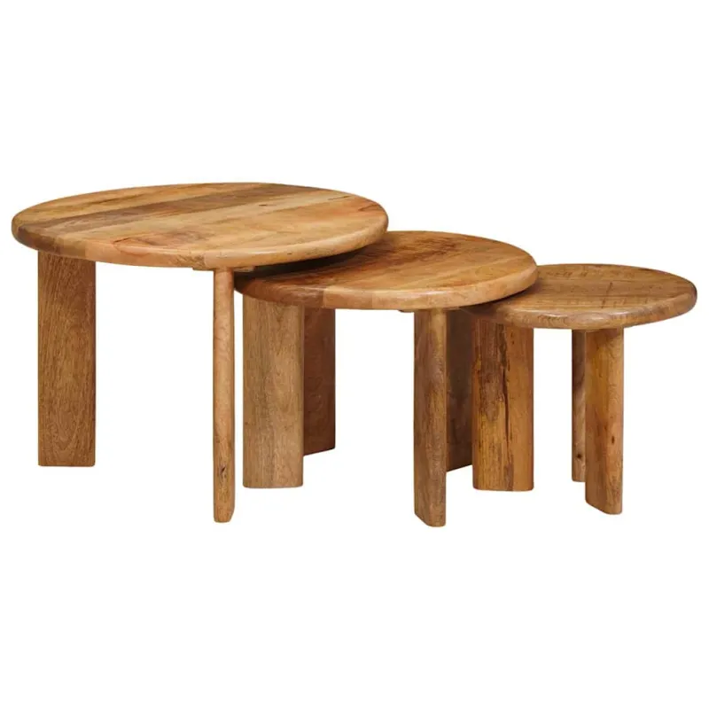 Sudediami kavos stalai 3 pcs Ruda Kietas mango medis