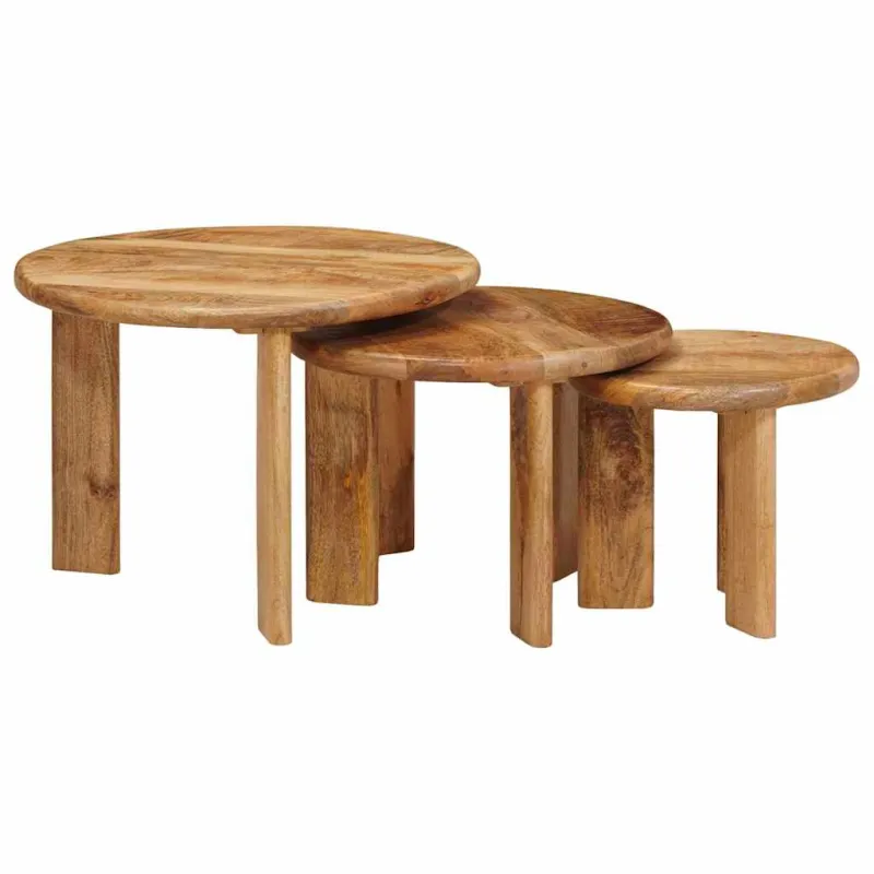 Sudediami kavos stalai 3 pcs Ruda Kietas mango medis