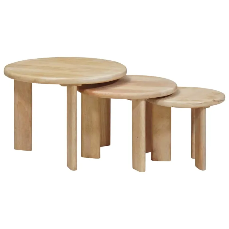 Sudediami kavos stalai 3 pcs Juoda Kietas mango medis