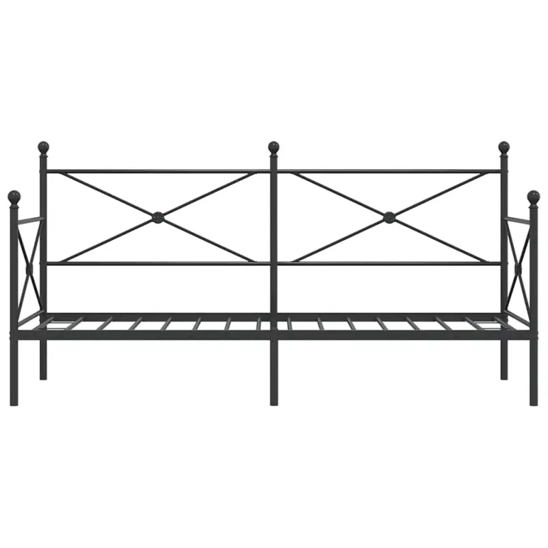 Dieninė lova be čiužinio Juoda 90x200 cm Plienas