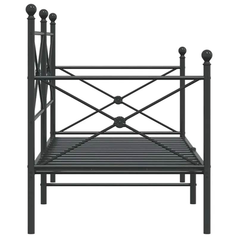 Dieninė lova be čiužinio Juoda 90x200 cm Plienas