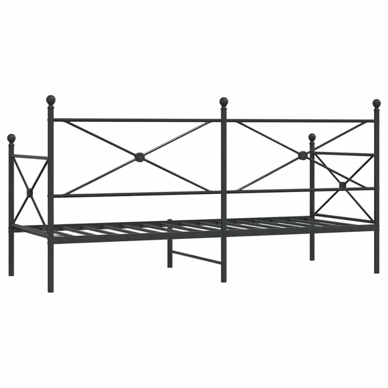 Dieninė lova be čiužinio Juoda 90x200 cm Plienas