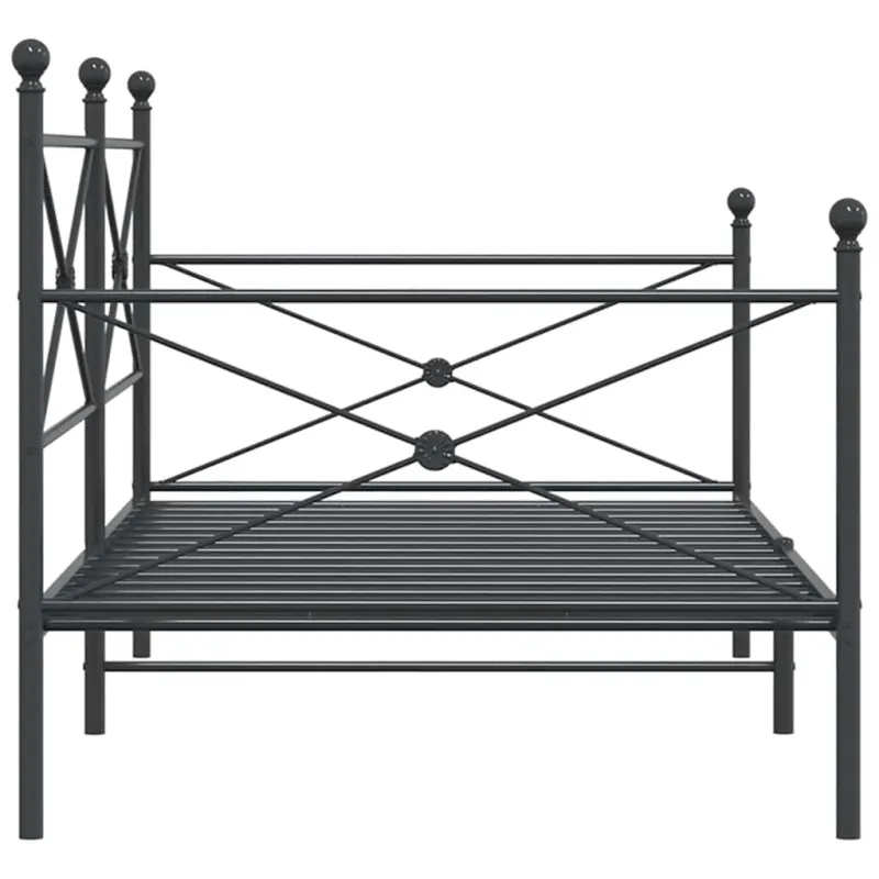 Dieninė lova be čiužinio Juoda 107x203 cm Plienas