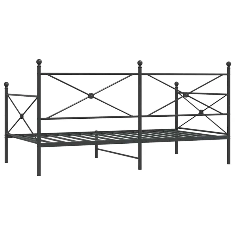 Dieninė lova be čiužinio Juoda 107x203 cm Plienas