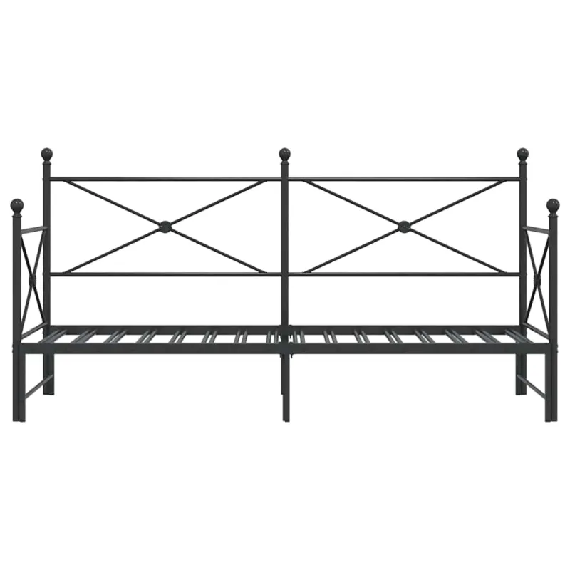 kušetė su kušete be čiužinio Juodas 75x190 cm Plienas