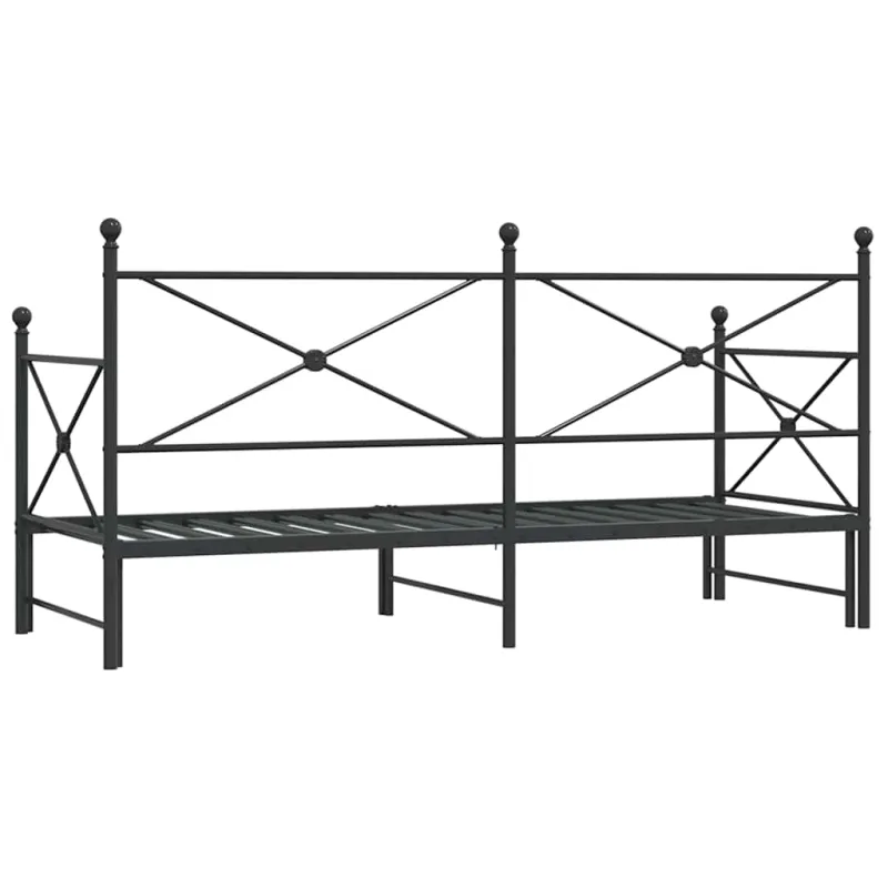 kušetė su kušete be čiužinio Juodas 75x190 cm Plienas