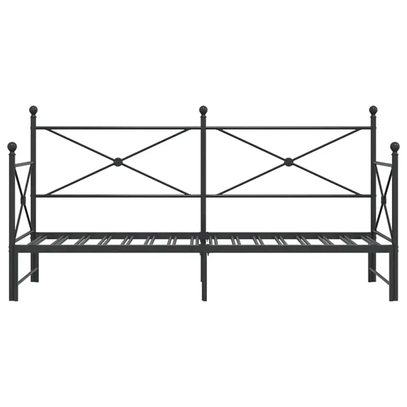 kušetė su kušete be čiužinio Juodas 90x200 cm Plienas