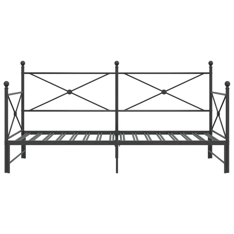 kušetė su kušete be čiužinio Juodas 100x200 cm Plienas