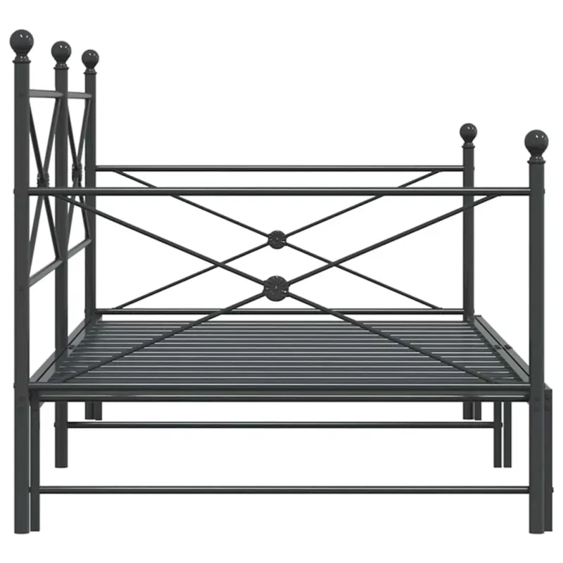 kušetė su kušete be čiužinio Juodas 100x200 cm Plienas