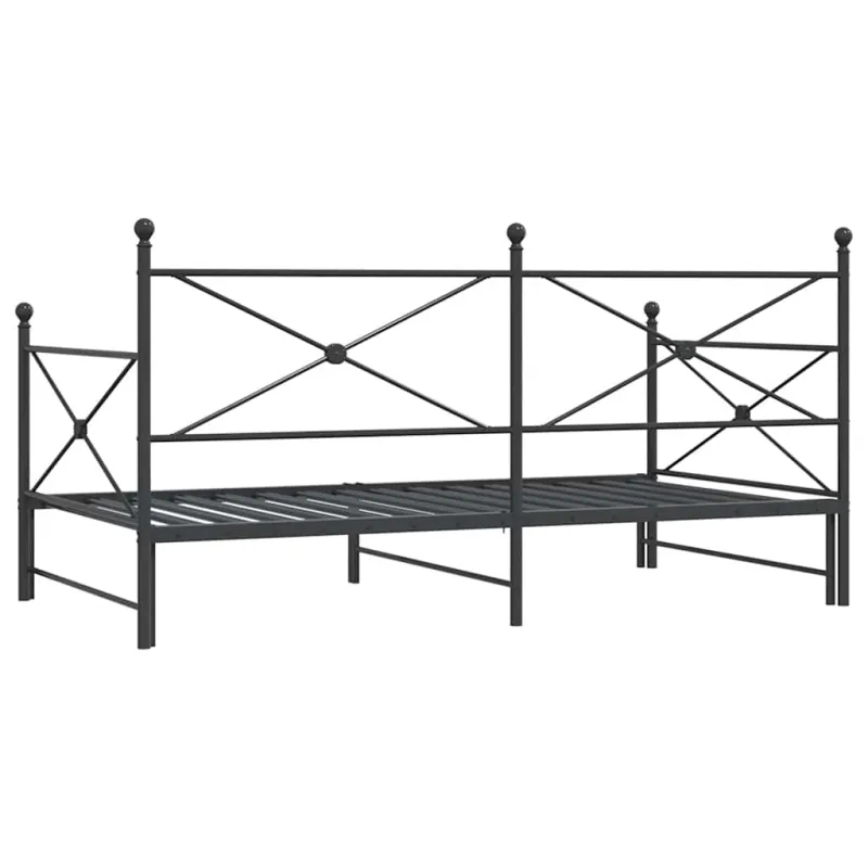 kušetė su kušete be čiužinio Juodas 100x200 cm Plienas