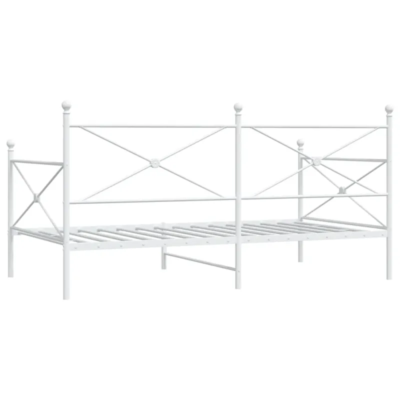 Dieninė lova be čiužinio Balta 100x200 cm Plienas