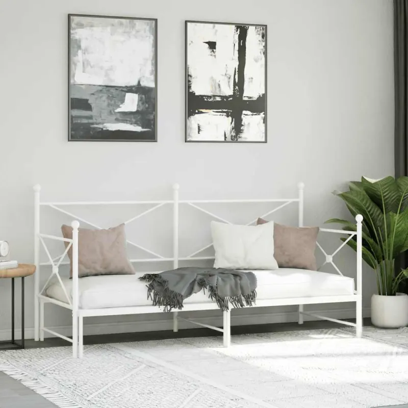 kušetė su kušete be čiužinio Balta 80x200 cm plienas