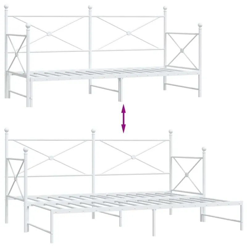 kušetė su kušete be čiužinio Balta 80x200 cm plienas