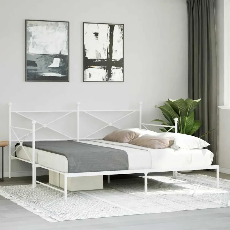 kušetė su čiužiniu be čiužinio Baltas 107x203 cm Plienas