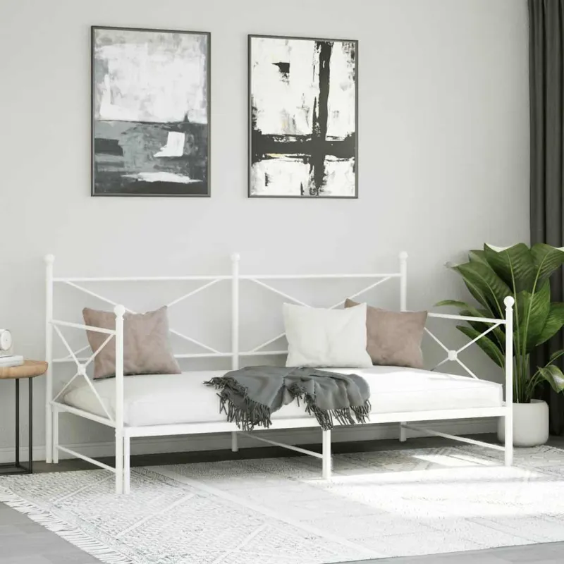 kušetė su čiužiniu be čiužinio Baltas 107x203 cm Plienas