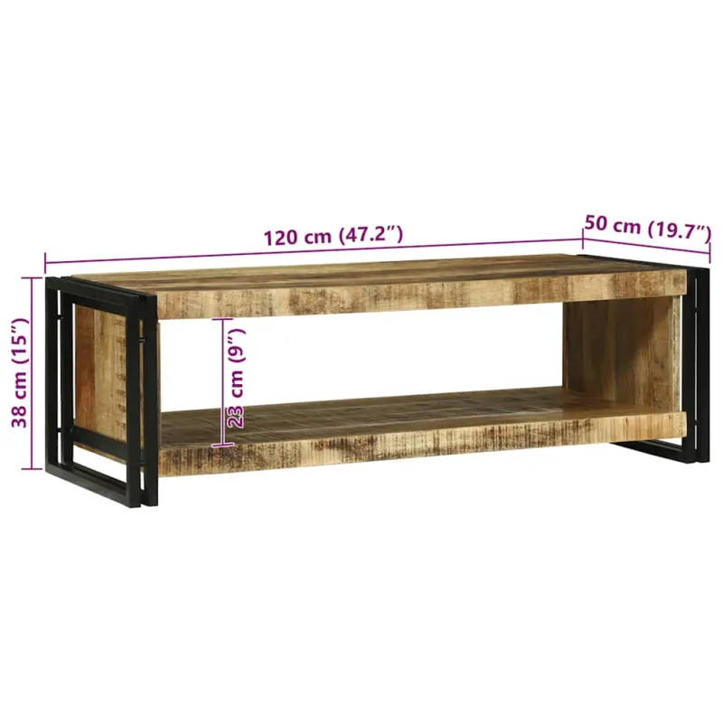 Kavos staliukas Ruda 120 x 50 x 38 cm Kietas mango medis