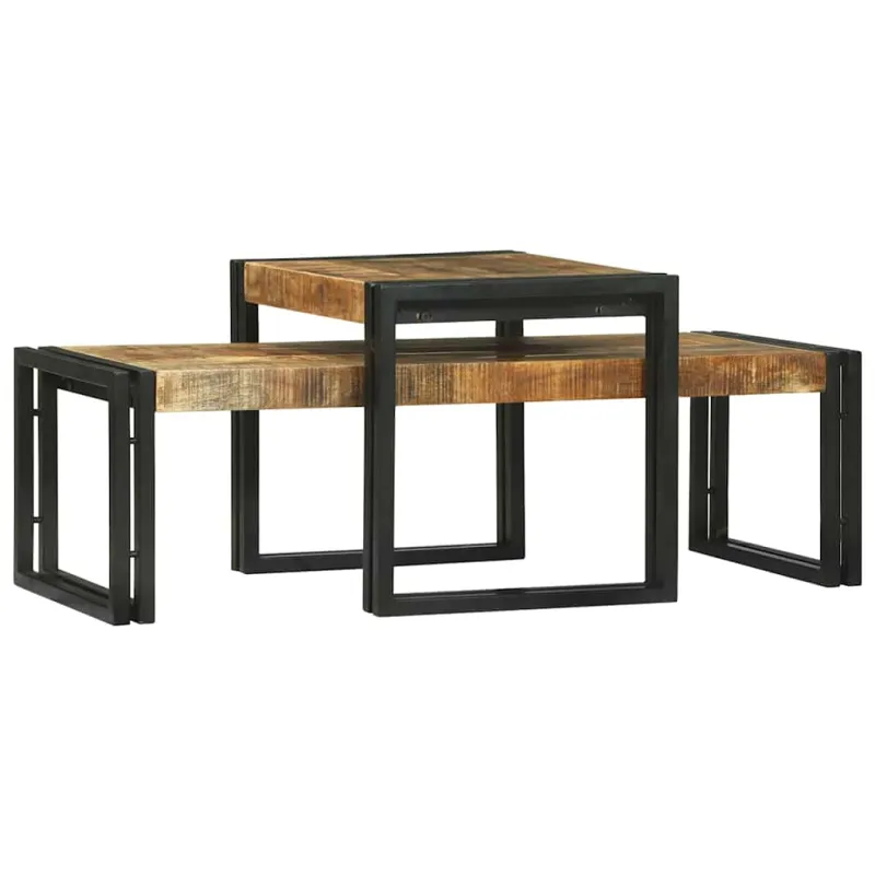 Kavos staliukas 2 pcs Ruda 48 x 40 x 40 cm Kietas mango medis