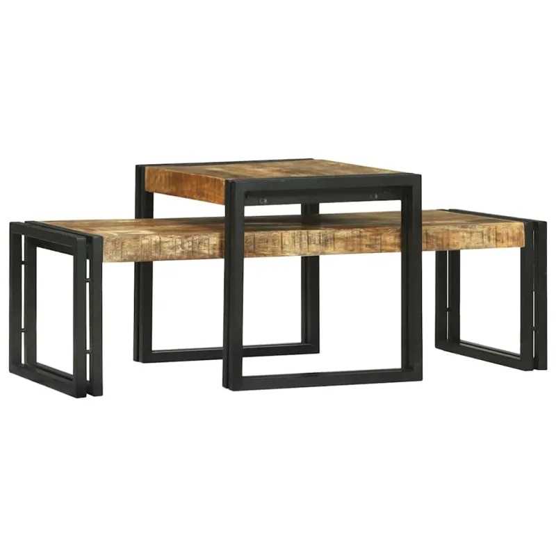 Kavos staliukas 2 pcs Ruda 48 x 40 x 40 cm Kietas mango medis