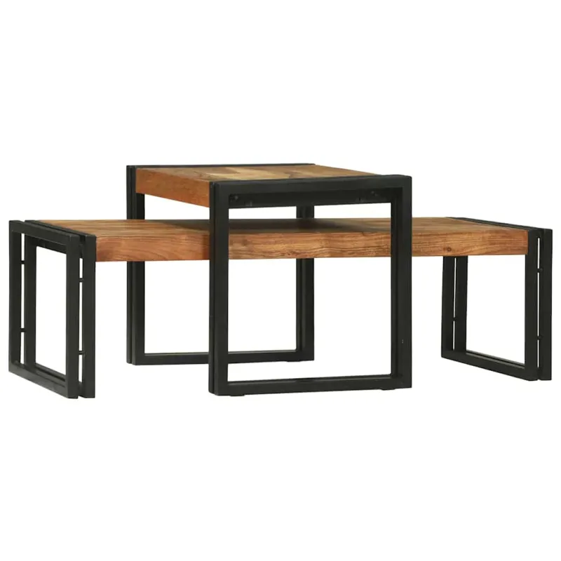 Kavos staliukas 2 pcs Ruda Kietos akacijos mediena