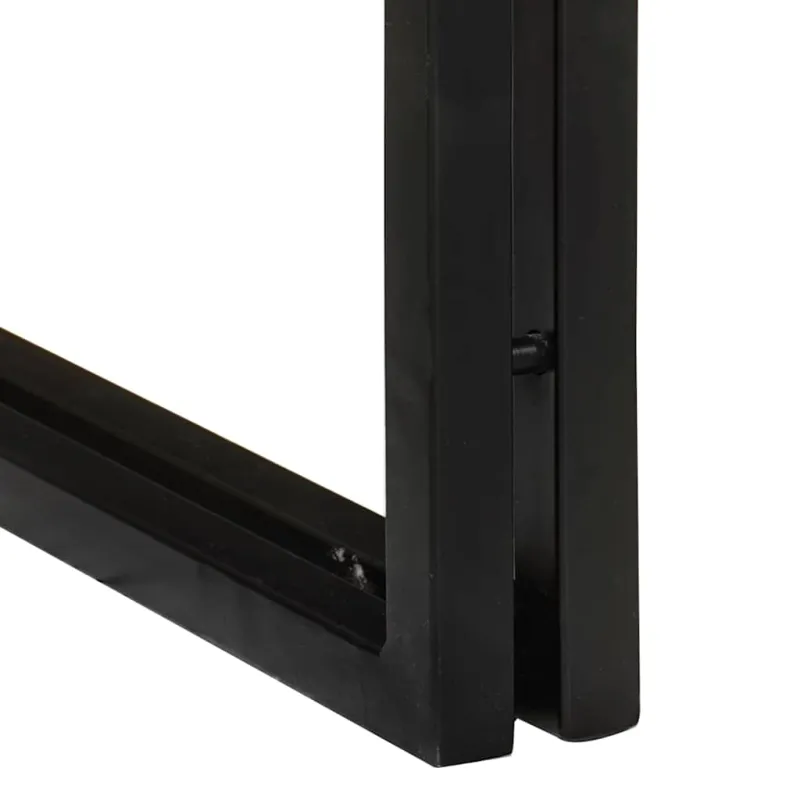 Suklijuotas stalas 3 pcs Kietas atgautas medis ir metalas