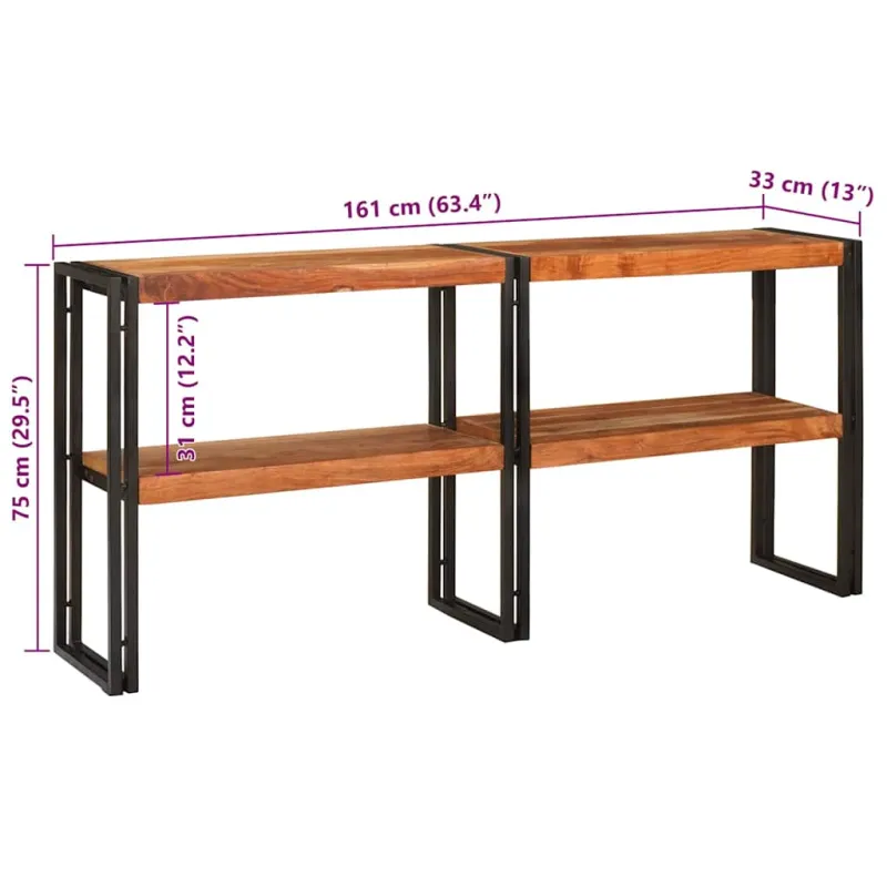 Konsolinis stalas Ruda 160 x 33 x 75 cm Kietos akacijos mediena