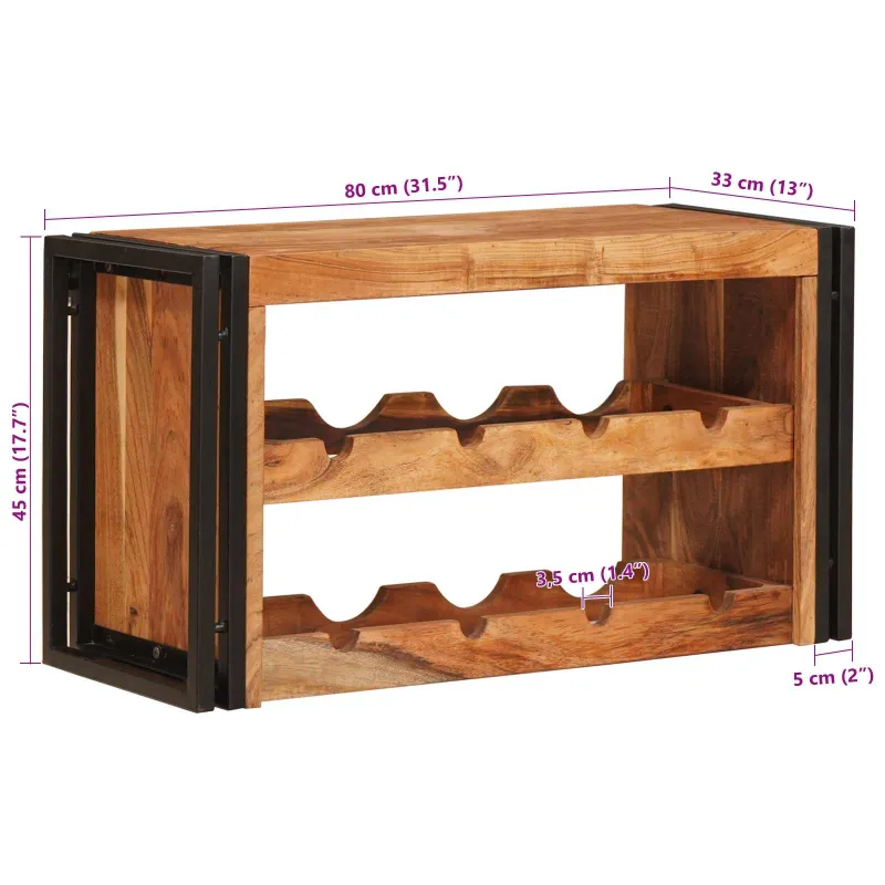 Vyno stovas Ruda 80 x 45 x 33 cm Kietos akacijos mediena