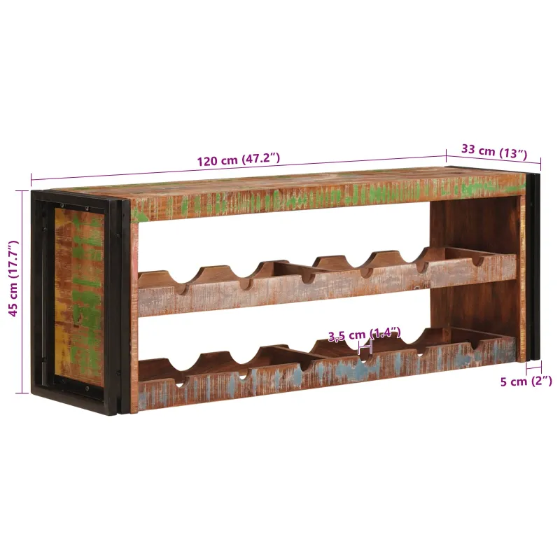 Vyno stovas Ruda 120 x 45 x 33 cm Kieta atnaujinta mediena
