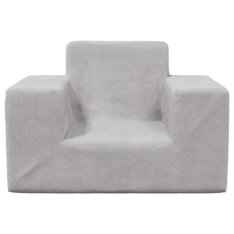 Vaikiška sofa, šviesiai pilkos spalvos, minkštas pliušas