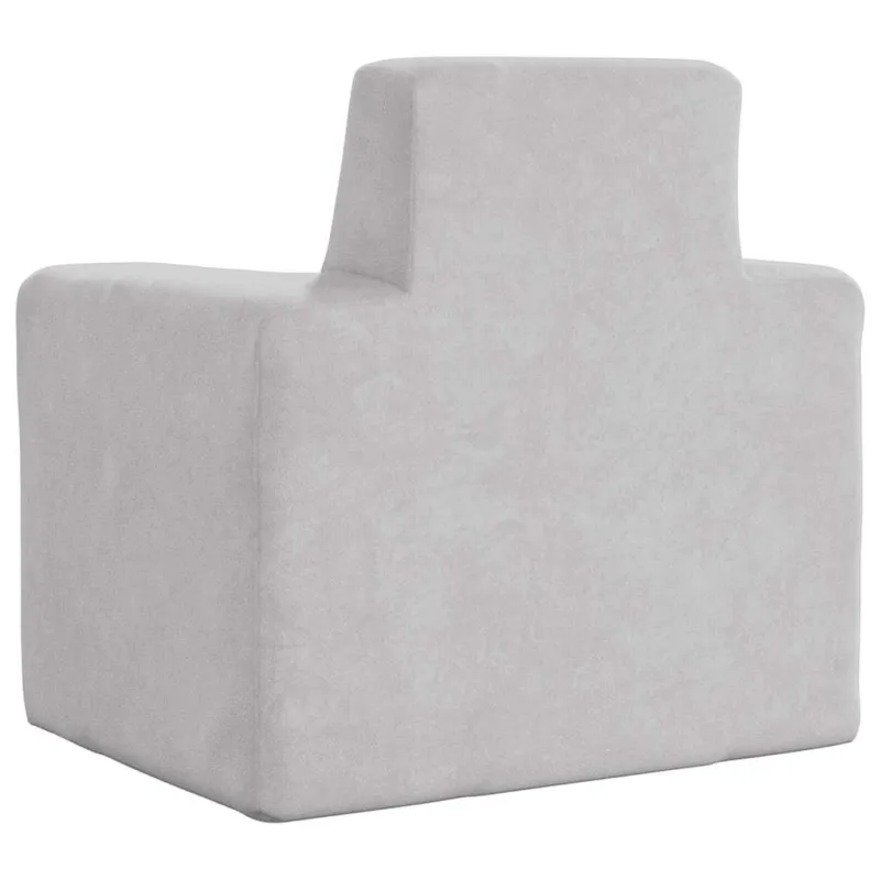 Vaikiška sofa, šviesiai pilkos spalvos, minkštas pliušas