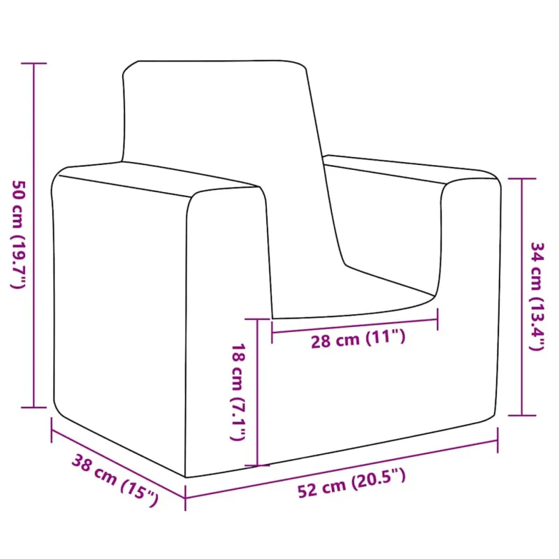 Vaikiška sofa, šviesiai pilkos spalvos, minkštas pliušas