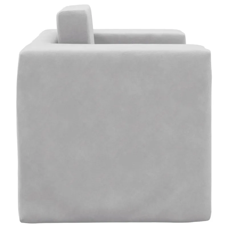 Vaikiška sofa-lova, šviesiai pilkos spalvos, minkštas pliušas