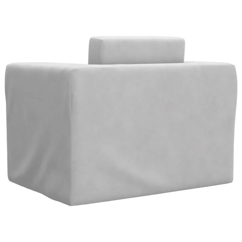 Vaikiška sofa-lova, šviesiai pilkos spalvos, minkštas pliušas