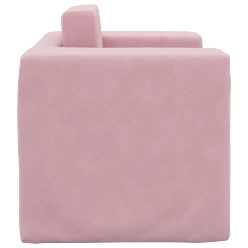 Vaikiška sofa-lova, rožinės spalvos, minkštas pliušas