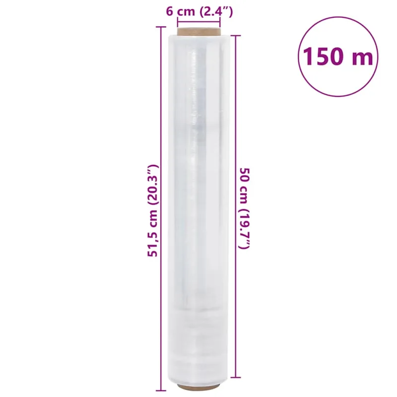 Stretch Film 6 vnt Skaidri 17 μm 50 cm x 150 m