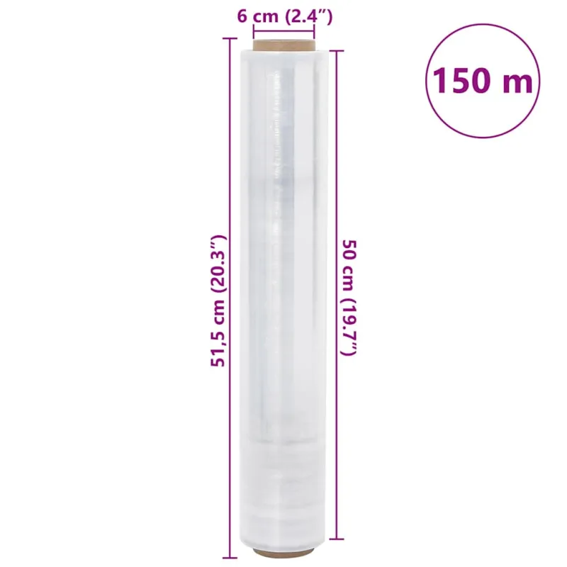 Stretch Film 6 vnt Skaidri 30 μm 50 cm x 150 m