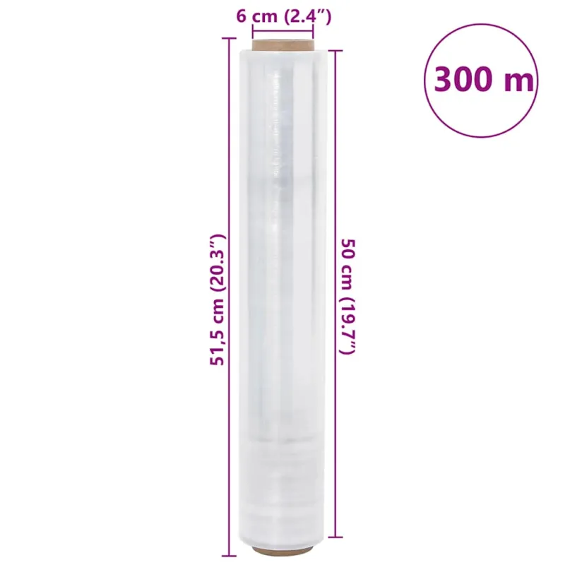Stretch Film 2 vnt Skaidri 23 μm 50 cm x 300 m